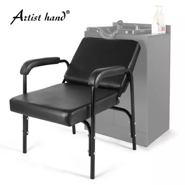 Auto Recline Barber Chair Shampoo Styling Hair Spa Beauty Salon Equipment Black