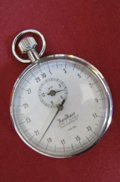 Chronomètre De Poche Hanhart Precision - Blanc, Acier, Occasion, Fabriqué En France
