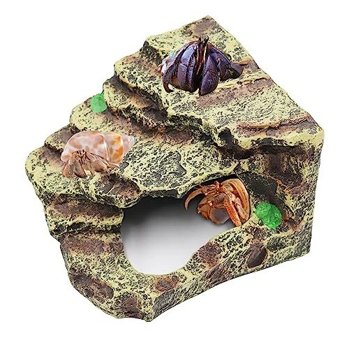 Hermit Crab Hideout, Resin Simulation Stone Reptile Cave Hideout, Hermit Crab