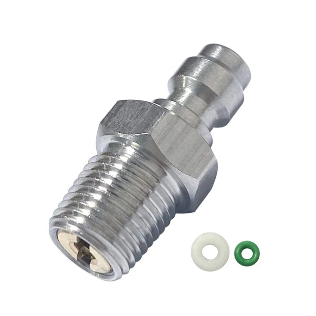 8mm Quick-Disconnect Plug Adapter, Stainless Steel M10x1 Male