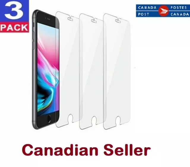 For iPhone 12 11 Pro Max XR X XS Max 8 7 Tempered GLASS Screen Protector 3-PACK
