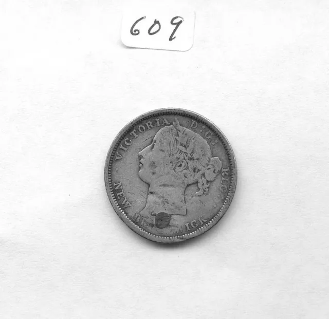 Canada  New Bruns. 20C 1862 (#609) Holed/Plugged. 2