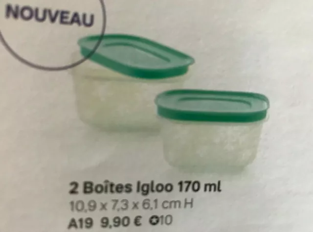 " spécial congélateur "LOT DE 2 BOITES IGLOO 170 ML Tupperware NEUF