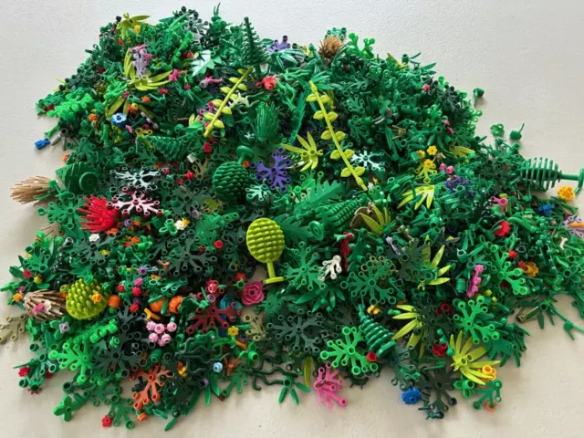 LEGO 50 Pieces Trees Plants Shrubs Leaves Bushes Flowers Foliage  Random Mix Lot