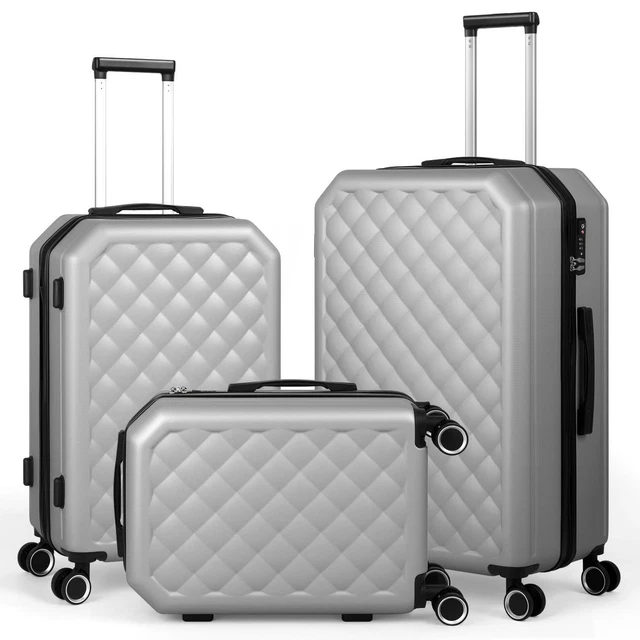 3 Piece Suitcase Set Spinner Hardshell Travel Luggage Lightweight with TSA Lock
