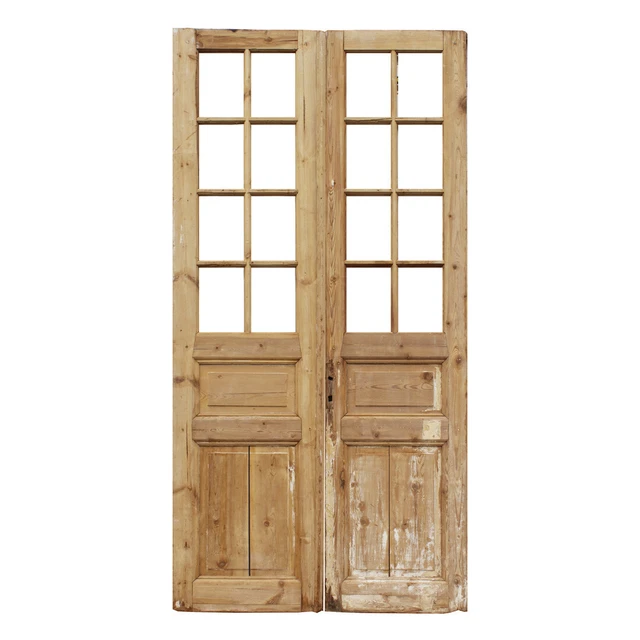 Antique Pair of 46" French Double Doors, Early 1900's, NED2156