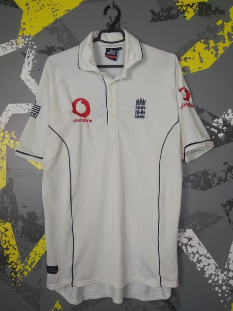 England Team Jersey Cricket shirt White Admiral Mens Size L ig93