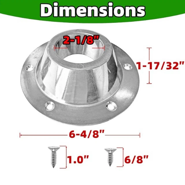 Pied De Table Rond En Aluminium Pour Camping-car, Bateau, Remorque - Base Encastrée Diam. Ext. 15cm, Int. 5.7cm