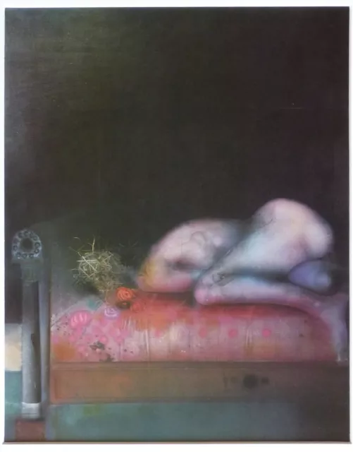 PAUL WUNDERLICH  " Akt auf rotem Sofa "  Druckgrafik im Passepartout 30 x 40 cm