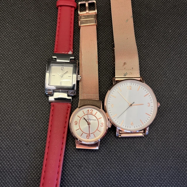 LOT De 5 Montres Bracelet Femme Quartz - Marques Variées (Eva, Arley…), Cuir, Occasion