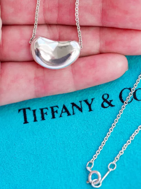 Sterling silver clearance bean necklace