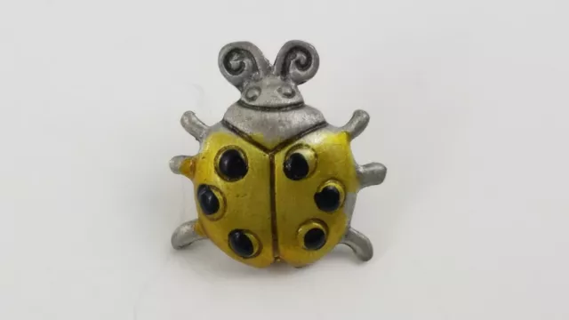 Vintage JJ Signed Ladybug Lapel Pin Lady Bug  H8
