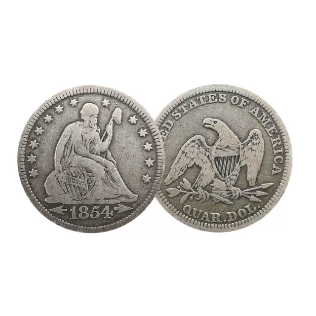 Silver Seated Liberty Quarter 1838-1891 (Years Vary)
