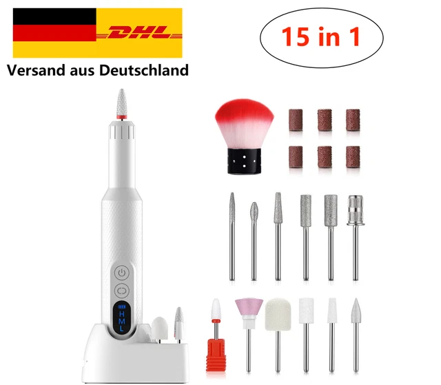 15 in 1 Profi Nagelfräser Elektrische Nagelfeile Nagelfraser Nail Maniküre Set