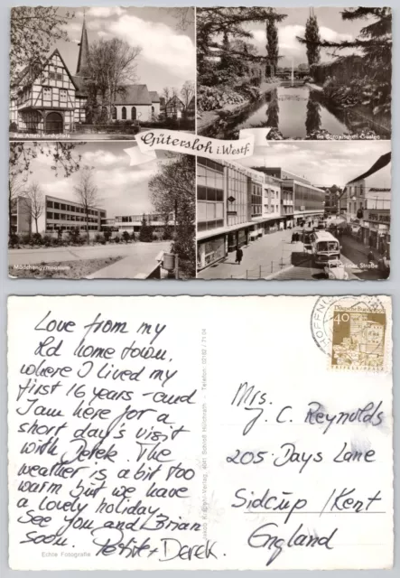 c24733 Multiview Gutersloh  Germany  RP postcard 1971 stamp