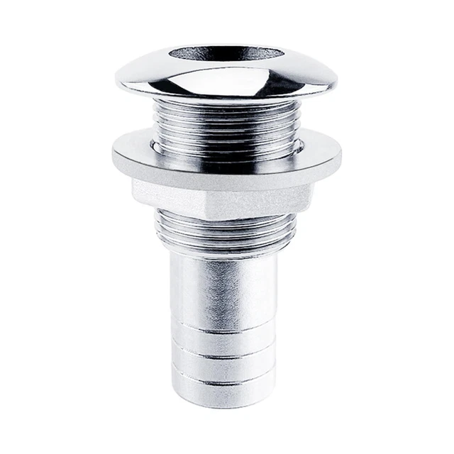 2 Raccordi Passascafo Per Barche In ABS Nero - Adatto Per Tubi Da 3/4", 1" E 5/8" - Connettori Per Uscita Acqua - 2