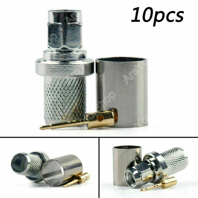10Pcs Connettore SMA Male Plug Crimp RG8 RG213 LMR400 RG214 9913 Cavo Dritto