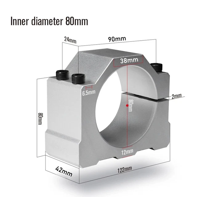 Support De Montage Et Pince CNC Réglable 80mm Pour Machine De Gravure - Compatible 1.5KW Et 2.2KW