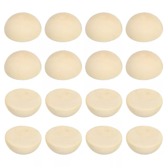 15mm Half Wood Beads 300 Pack Unfinished Natural Wooden Beads Split Balls