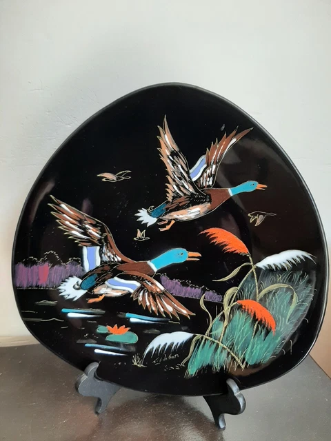 Assiette Longwy signée Léa Valenti " ENVOL " de canards