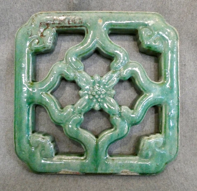Arts & Crafts Period Double Side Tile Block Mercer/Moravian? 13.25 In. Salvage