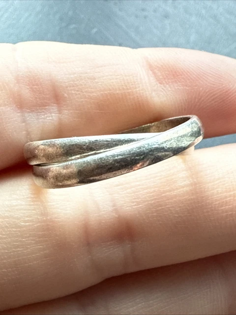 Bague Argent Massif 925 - Anneau Jonc Tressé - Taille 53 - Création Unique