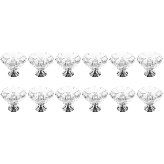 12 Pcs Diamond Drawer Knobs Crystal Handle Armoire Wardrobe Closet Chest Drawers