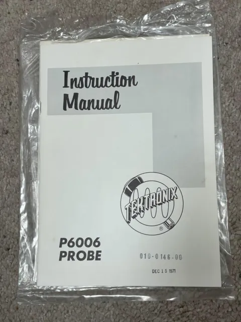 Tektronix P6006 Probe Instruction Manual 070-0381-00 (863), Excellent Condition