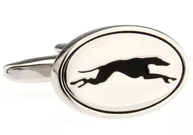 Greyhound Cufflinks Silver Racing Derby Wedding Fancy Gift Box Free Ship USA