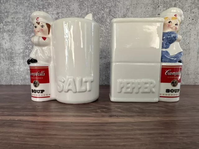 Vintage 1996 Campbell's Soup Company Kids Ceramic Salt and Pepper Shakers