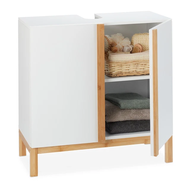 Meuble De Lavabo En Bambou Minimaliste Rangement De Salle De Bain Bois Clair Missoula 84302044 Meuble De Lavabo En Bambou Minimaliste Rangement De Salle De Bain Bois Clair Missoula 84302044