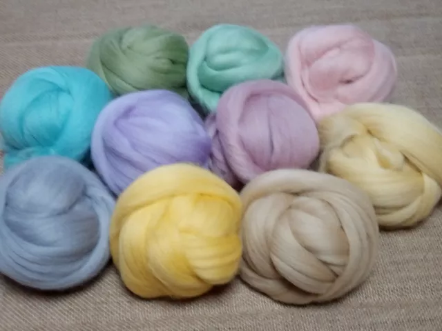 500G Lana Merino Lana de Fieltro Colores Pastel Seta Cuento 10 x 50 G