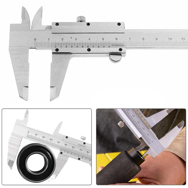 6& VERNIER CALIPER Internal External Measure Tool Gauge Rule Slide ...