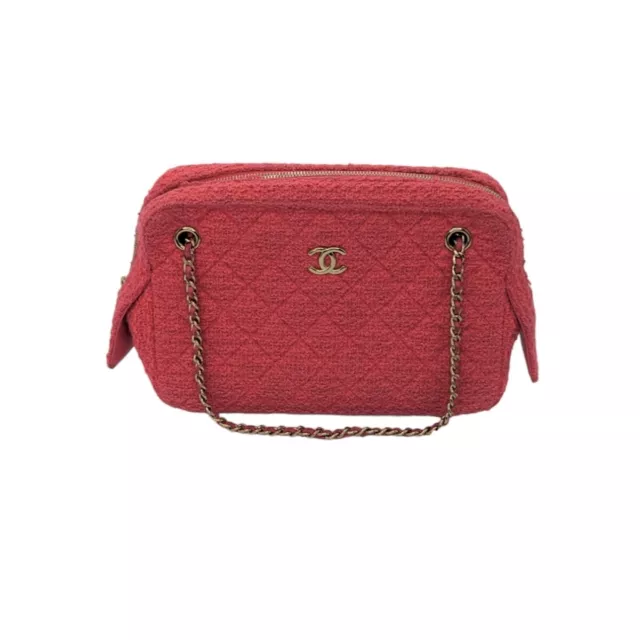 CHANEL PINK QUILTED Tweed CC Camera Case $3,045.00 - PicClick