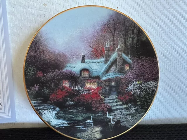 Bradford Exchange Thomas Kinkade Enchanted Seasons Cottage Mini Plates - 3043A