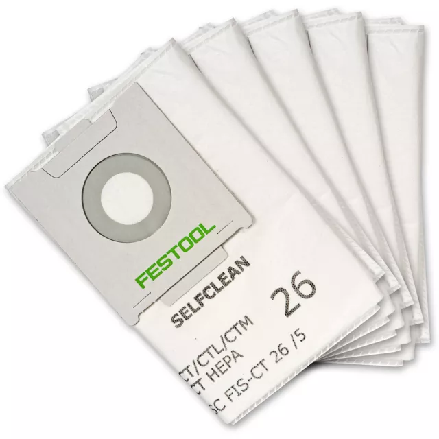 Festool Self Clean Filter Bags for CTL26/ CTM26 Extractors