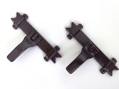 Pair (2) VTG Amerock Black Brass Pulls Colonial Medieval Gothic Lodge Iron Look