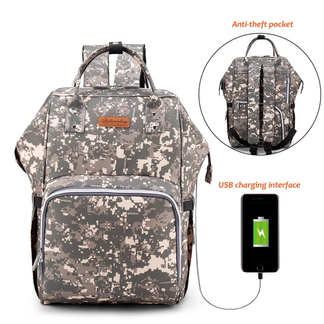 Large Baby Diaper Bag Mummy Maternity Nappy Backpack Waterproof Travel USB Port 3