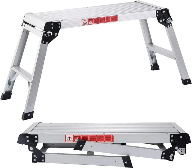 Calpestio in alluminio piattaforma di lavoro banco pieghevole scala a pedale 150 kg antiscivolo