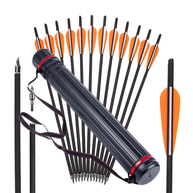 12X 20 inch Archery Crossbow Bolts Carbon Shaft Half Moon Nock OD 8.8mm Arrows