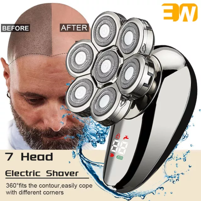 Electric Shaver 7 Head 7D Razor Bald Beard Hair Skull Trimmer Beard Remover Men