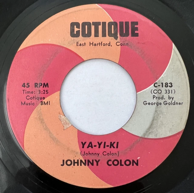 Latin 45 / Johnny Colon “Ya-Yi-Ki / Cosa Pa Ti” Cotique ~ Salsa Funk Soul ~ HEAR Latin 45 / Johnny Colon “Ya-Yi-Ki / Cosa Pa Ti” Cotique ~ Salsa Funk Soul ~ HEAR