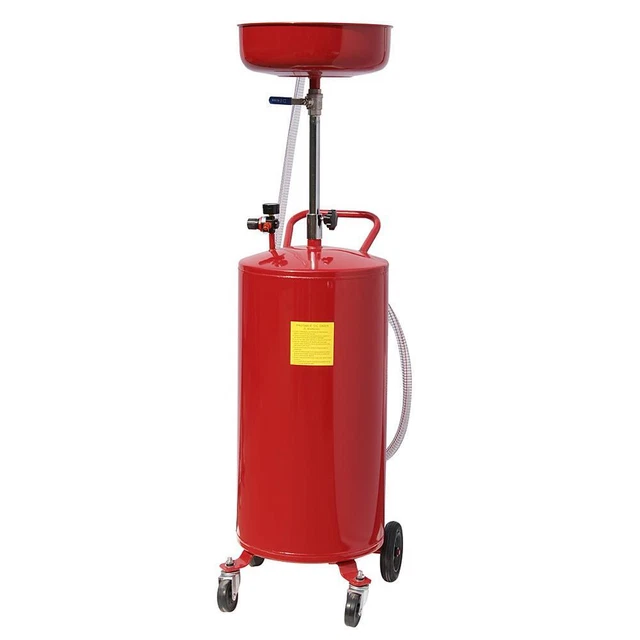 Portable Waste Oil Drain 20 Gallon Tank Air Operated Drainage Drainer Wheels NEW