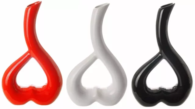 A Forma di Cuore Germoglio Vaso Fiori Disponibile in Nero Bianco e Rosso Vasi