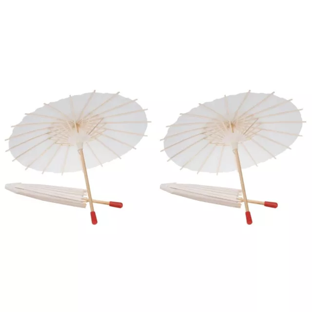 4 Pcs White Paper Parasol Umbrella Chinese Japanese Paper Umbrella Wedding