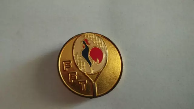 Ancienne Broche Insigne FFT Fédération Française de Tennis Vintage