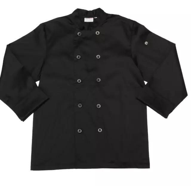 Chef Works Unisex 3 X- large Black Long Sleeve Bastille Chef Coat (BAST)