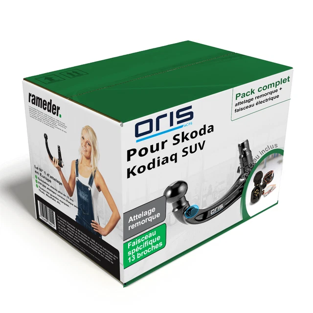 Attelage Amovible Pour Skoda Kodiaq (depuis 2017) Avec Kit électrique 7 Broches - Charge Max 120 Kg, Homologué UE