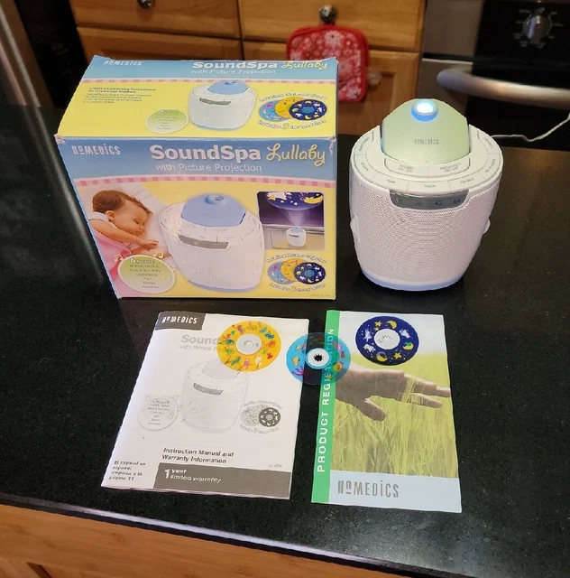Homedics MyBaby SoundSpa Lullaby Projector Machine SS-3000 6 Sounds 3 discs EUC