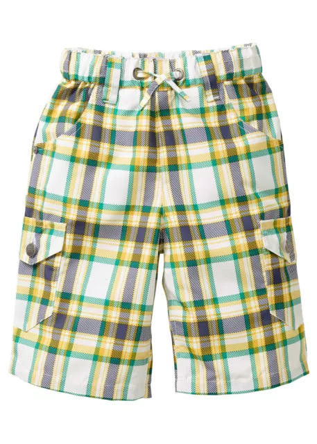 BPC Children Long Bermuda 3/4 Shorts Pants Check Polyester White Size 912923
